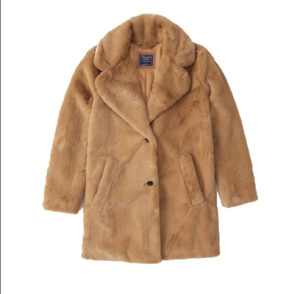 NWOT. Abercrombie faux fur coat. XS
